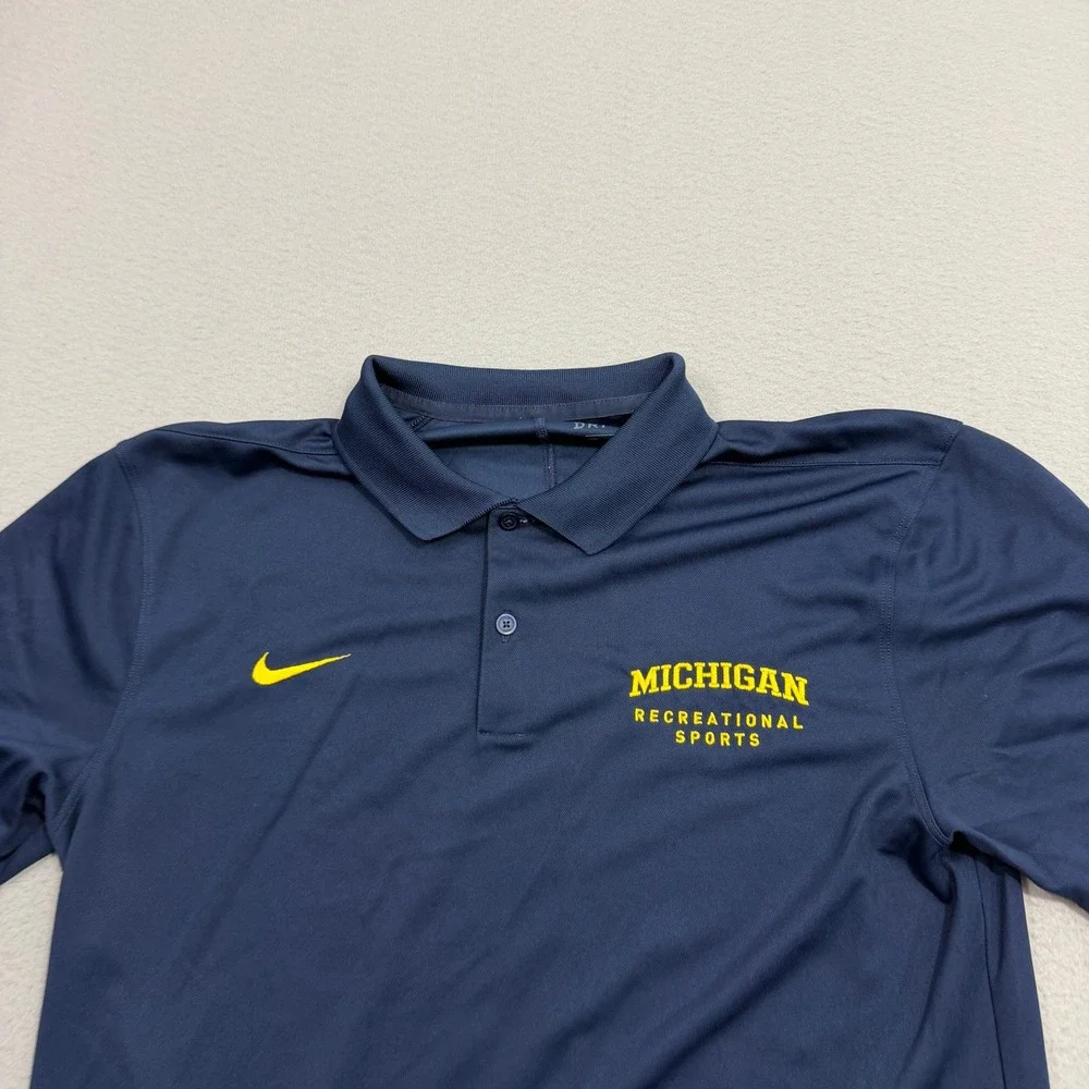 Nike Polo Men's Small Blue Michigan Recreational Sports Dri-Fit UofM ZZ3742-419